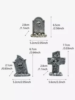 Halloween Decoration Mini Tombstone Trio Set Resin Craft Decor