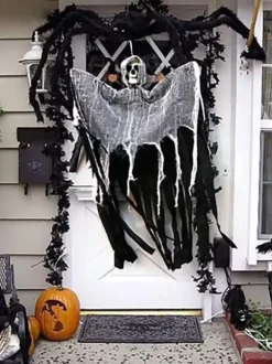 Halloween Decorations Grey Polyester Fiber Halloween Skeleton Props