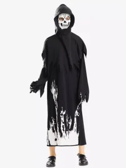 Halloween Glow-in-the-Dark Grim Reaper Costume For Kids Ghost Jumpsuit Stage Performance Outfit