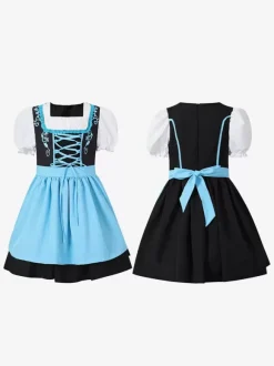 Halloween Kids Halloween Costumes Light Sky Blue Halloween Polyester Set Kid's Dress