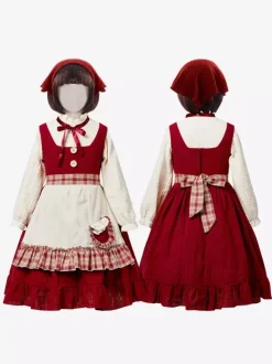 Halloween Kids Halloween Costumes Red Halloween Set Kid's Polyester Dress Headwear