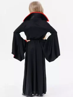 Halloween Kids Halloween Costumes Black Halloween Polyester Set Kid's Necklace Dress