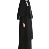 Halloween Nun Costume For Women Black Hooded Long Dress Headwear Holiday Costume Full Set