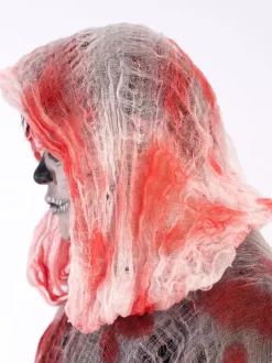 Halloween Tattered Bloodstained Cape Horror Cloak With Hood Cosplay Costume
