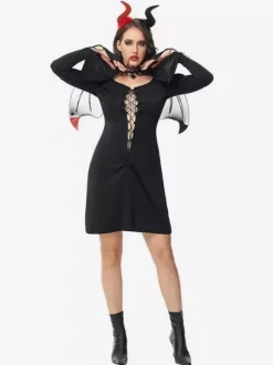 Halloween Vampire Costumes Black Sexy Accessory Dress Set Holidays Costumes