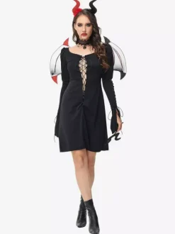 Halloween Vampire Costumes Black Sexy Accessory Dress Set Holidays Costumes