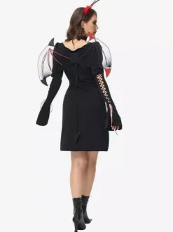 Halloween Vampire Costumes Black Sexy Accessory Dress Set Holidays Costumes