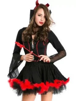 Halloween Witch Costume Halloween Vampire Women Short Dresses
