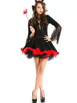Halloween Witch Costume Halloween Vampire Women Short Dresses