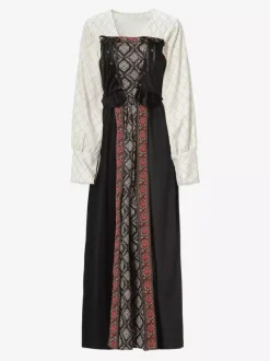 Halloween Black Retro Cloak Dress Set Holidays Costumes