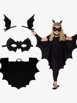 Halloween Costumes For Kids Black Halloween Set Kid's Polyester Cloak Mask