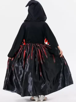 Halloween Costumes For Kids Black Halloween Set Kid's Polyester Dress Necklace