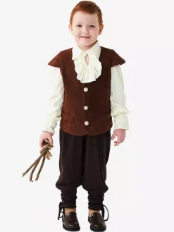 Halloween Costumes For Kids Coffee Brown Halloween Polyester Set Kid's Shirt Pants