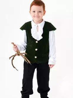 Halloween Costumes For Kids Coffee Brown Halloween Polyester Set Kid's Shirt Pants