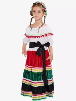Halloween Costumes For Kids White Halloween Tunic Kid's Polyester Fiber Polyester Sash Dress