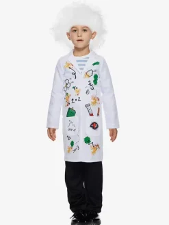 Halloween Costumes For Kids White Halloween Set Kid's Polyester Overcoat Wig