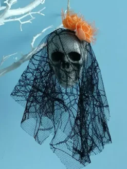 Halloween Decorations Red Polyester Fiber Rose Skull Scary Decorations