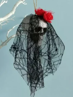 Halloween Decorations Red Polyester Fiber Rose Skull Scary Decorations