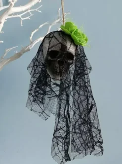Halloween Decorations Red Polyester Fiber Rose Skull Scary Decorations
