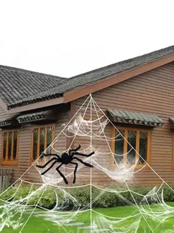 Halloween Decorations White Spider Web Polyester Fiber Holiday Decorations
