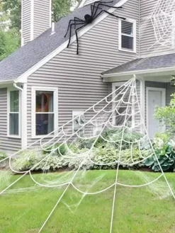 Halloween Decorations White Spider Web Polyester Fiber Holiday Decorations