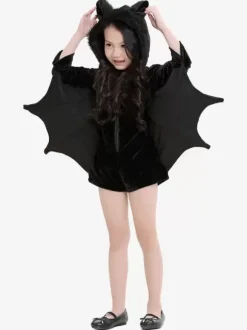Halloween Kids Carnival Cosplay Costumes Bat Black Jumpsuit For Child