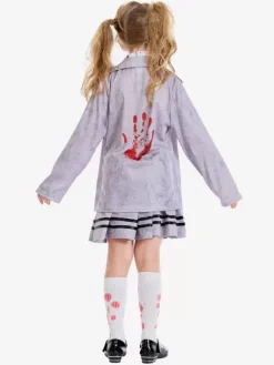 Halloween Kids Halloween Costumes Gray Halloween Set Kid's Polyester Cravat Skirt
