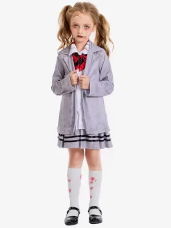 Halloween Kids Halloween Costumes Gray Halloween Set Kid's Polyester Cravat Skirt