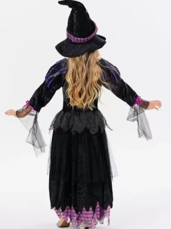 Halloween Kids Halloween Costumes Purple Halloween Polyester Set Kid's Dress Hat