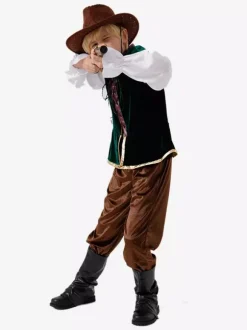 Halloween Kids Pirate Costumes Coffee Brown Halloween Carvinal Kid's Polyester Set