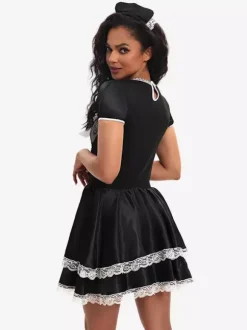 Halloween Sexy Costumes Black Maid Dress Costumes