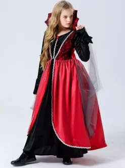 Halloween Vampire Costumes For Kids Red Halloween Velour Set Kid's Horrible Dress