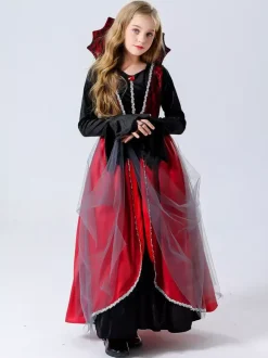 Halloween Vampire Costumes For Kids Red Halloween Velour Set Kid's Horrible Dress