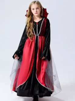 Halloween Vampire Costumes For Kids Red Halloween Velour Set Kid's Horrible Dress