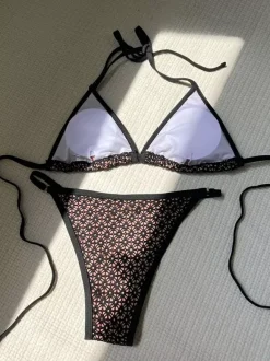 Halter Lace Bikini Summer Beach Two Piece Swimsuit Set For Women 2026