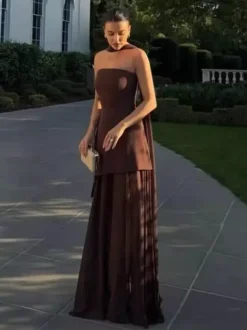 Halter Neck Layered Irregular Hem Sleeveless Maxi Dress For Women 2026