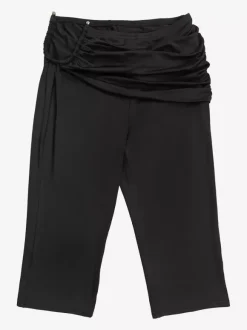 Halter Twist Cutout Crop Top Ruched Capri Pants 2 Piece Set