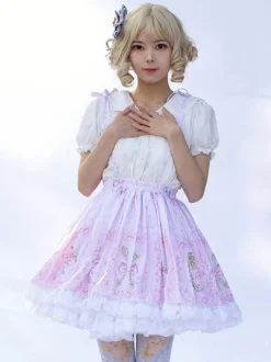 Harajuku Fashion Lolita SK Cardcaptor Sakura   Floral Print As Image Ruffles Lolita Skirts