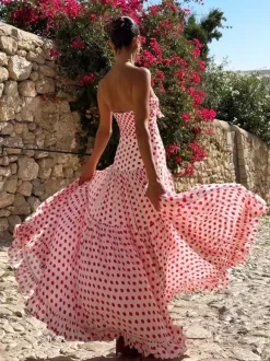 Heart Pattern One-piece Swimsuit And Maxi Skirt Set For Summer 2026