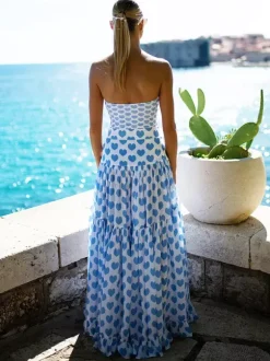 Heart Pattern One-piece Swimsuit And Maxi Skirt Set For Summer 2026