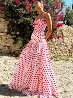 Heart Pattern One-piece Swimsuit And Maxi Skirt Set For Summer 2026