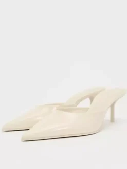High Heel Mules Black Pointed Toe Stiletto Heel Pumps