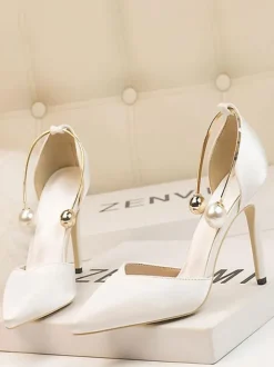 High Heel Party Shoes Olive Pointed Toe Stiletto Heel Evening Shoes Ankle Heels