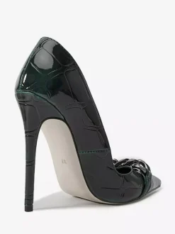 High Heel Pumps Women's Pointed Toe Metal Detail Slip On Dress Shoes
