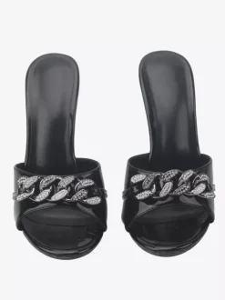 High Heel Sandal Slides Open Toe Rhinestones Sandal Slippers