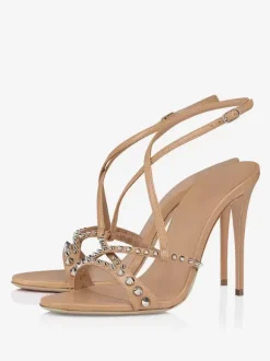 High Heel Sandals Studs Open Toe Strappy Party Shoes For Women
