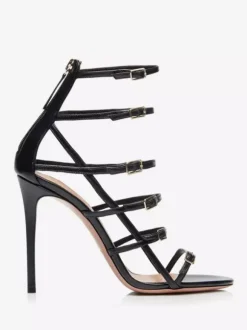 High Heel Sandals Women's Open Toe Buckles Detail Strappy Sandal Shoes