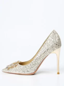 High Heel Party Shoes Glitter Pointed Toe Rhinestones Prom shoes