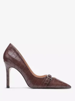 High Heel Pumps Plus Size Pointed Toe Stone Pattern Slip On Shoes