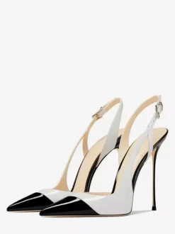 High Heel Pumps Women's Pointed Toe Cut Out Slingback Dress Shoes